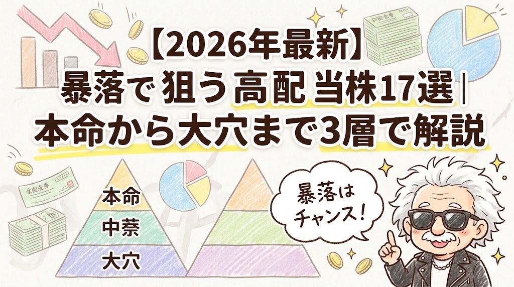 「【2026年最新】暴落で狙う高配当株17選｜本命から大穴まで3層で解説」
